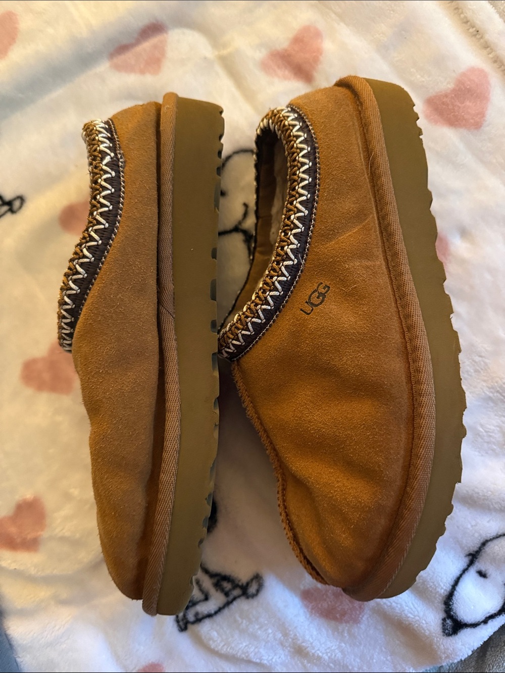 UGG Women's Chestnut Brown Suede Slip-On Mules with Whipstitch Trim